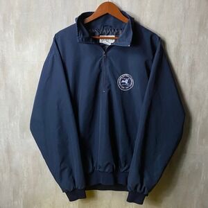 Smitty Windbreaker Jacket Mens XL Navy Blue NY Softball Officials Quarter Zip